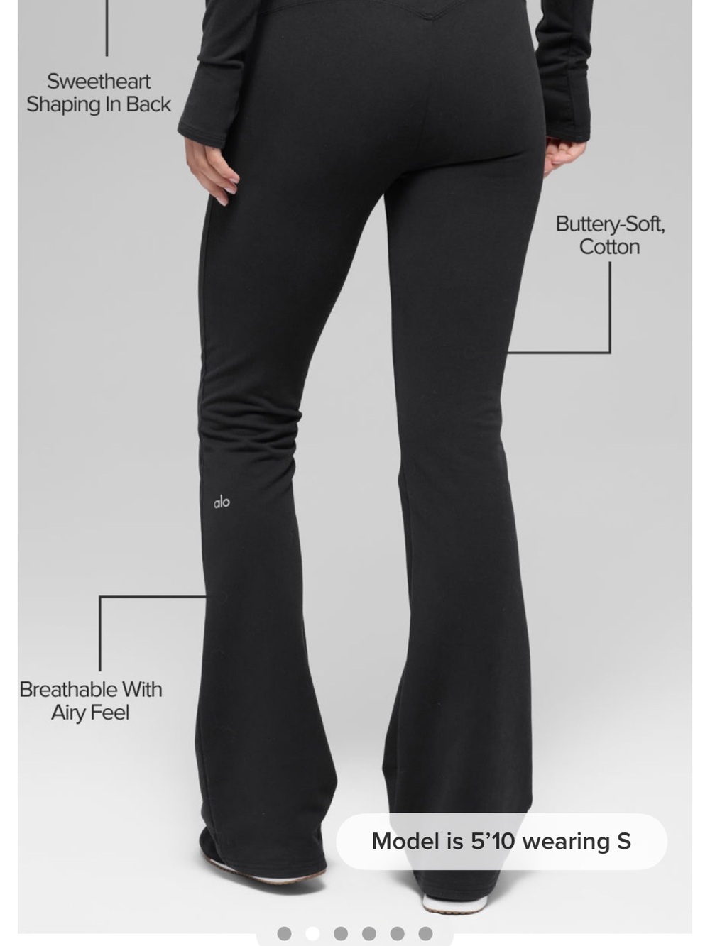ALO Yoga Black Sway Boot Cut Sweatpant - Picture 4 of 5